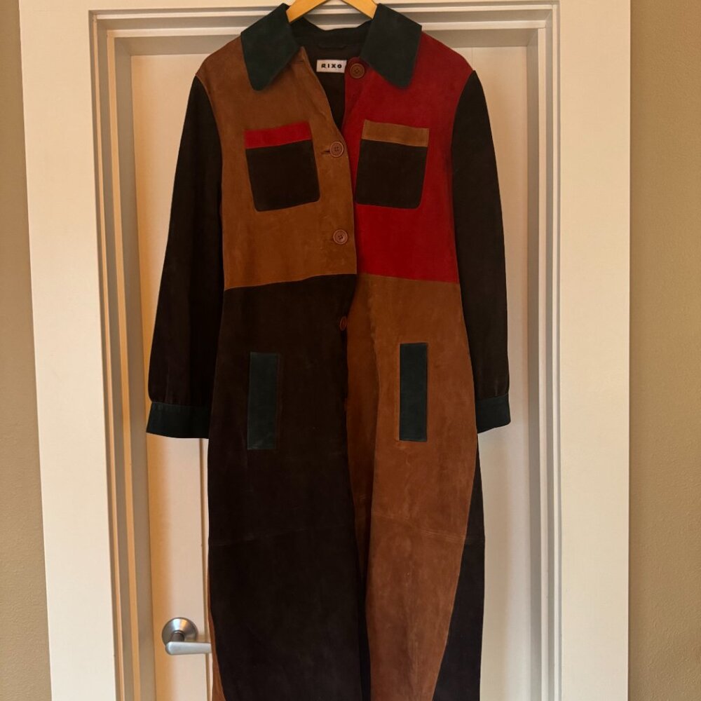 Suede Rixo Patchwork Coat - M - image 3